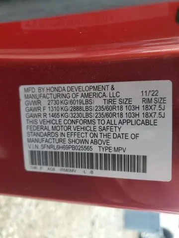 2023 HONDA ODYSSEY EXL  