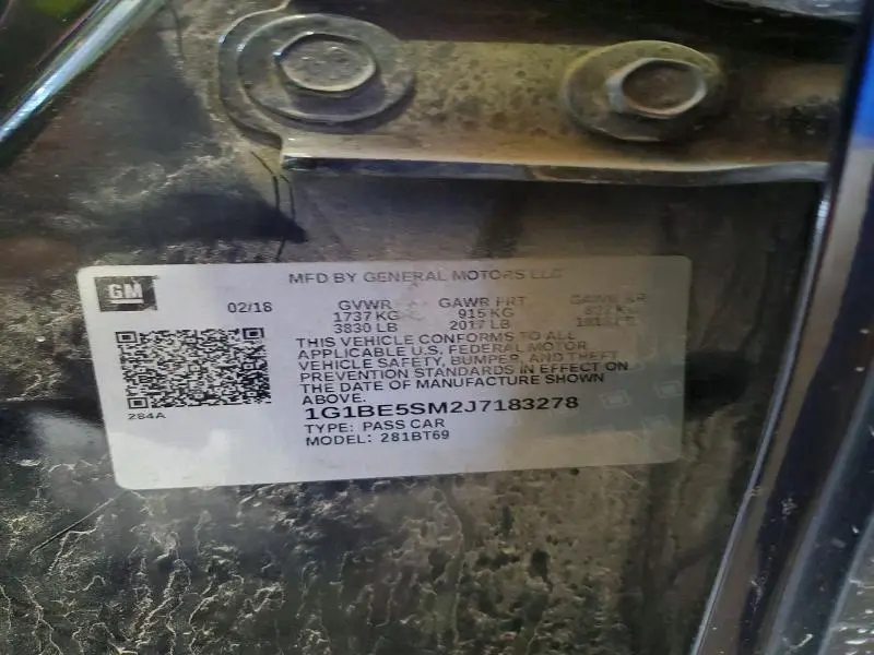 2018 CHEVROLET CRUZE LT  