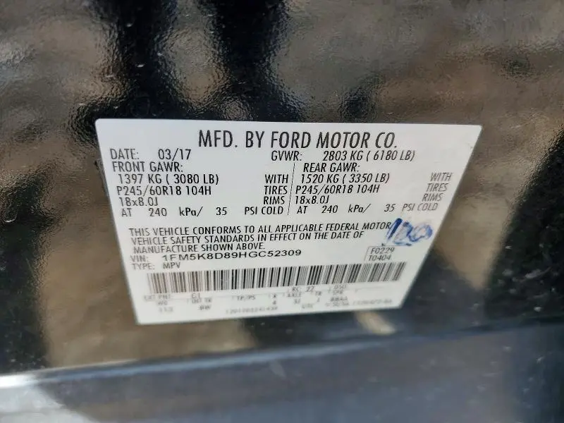 2017 FORD EXPLORER XLT  