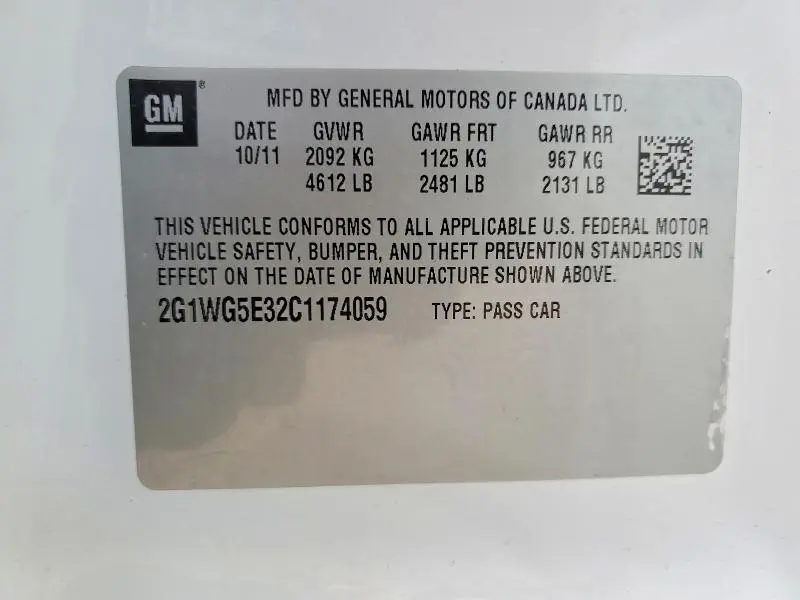 2012 CHEVROLET IMPALA LT  
