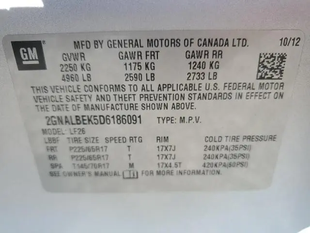 2013 CHEVROLET EQUINOX LS  