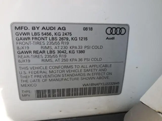 2018 AUDI Q5 PREMIUM PLUS  