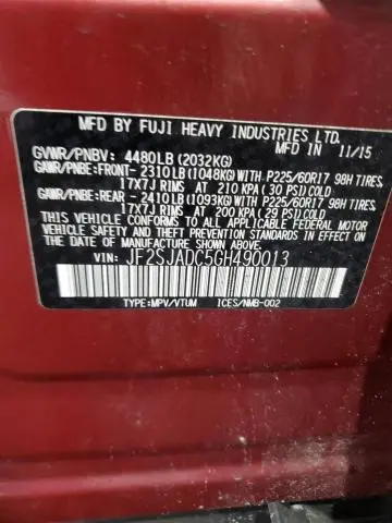 2016 SUBARU FORESTER 2.5I PREMIUM