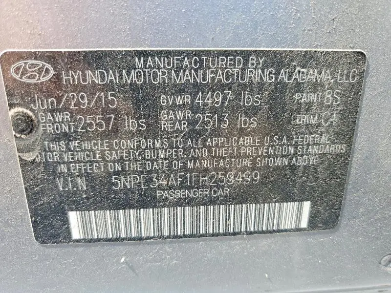2015 HYUNDAI SONATA LIMITED  