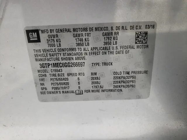 2016 GMC SIERRA C1500 SLE  