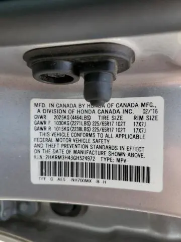 2016 HONDA CR-V SE  