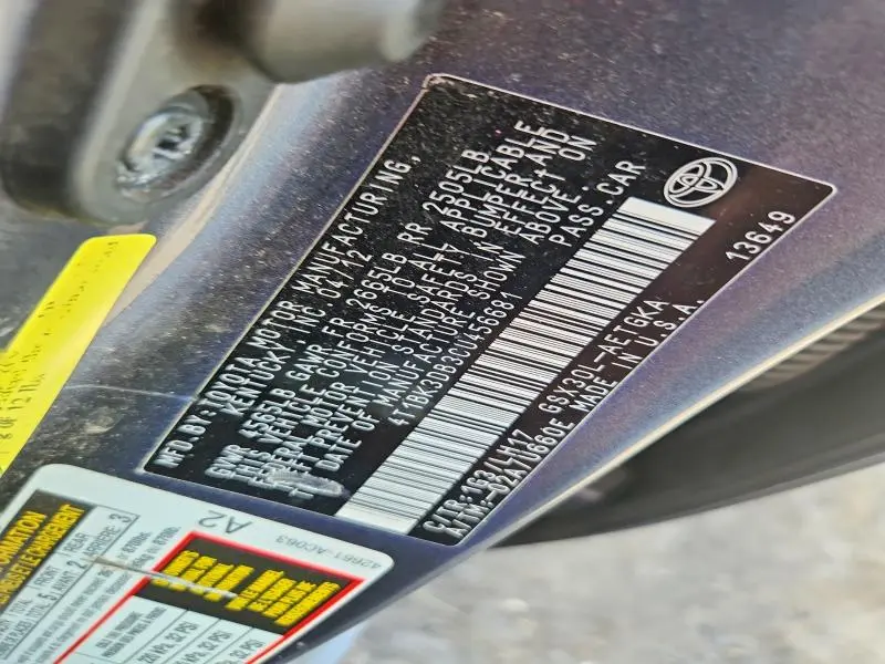 2012 TOYOTA AVALON BASE  