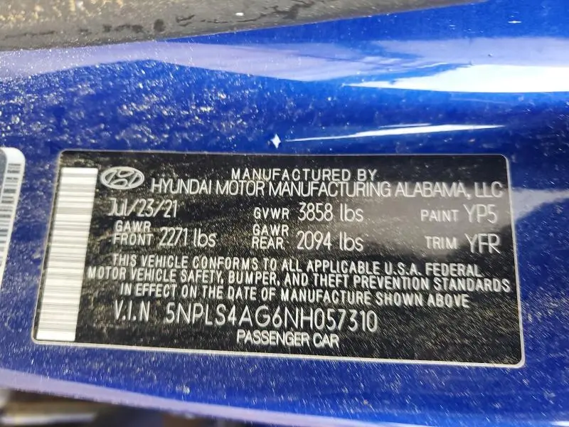 2022 HYUNDAI ELANTRA SEL  