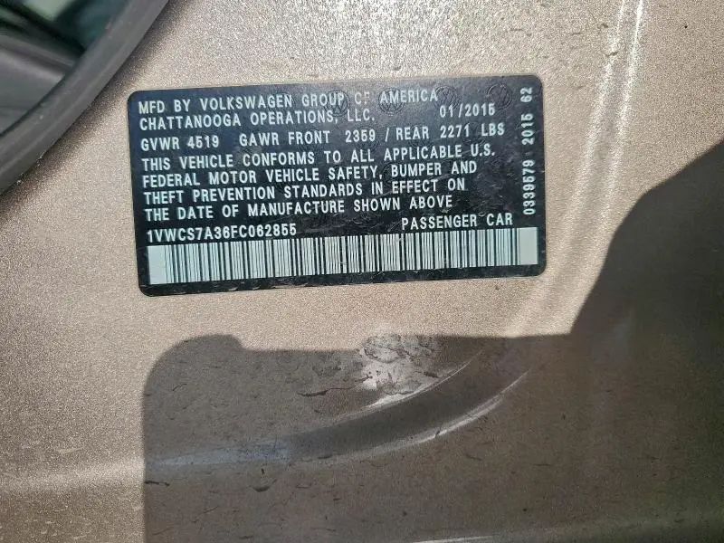 2015 VOLKSWAGEN PASSAT SEL  