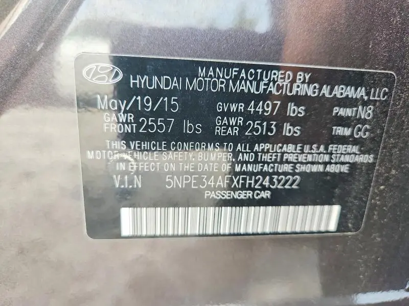2015 HYUNDAI SONATA SPORT  