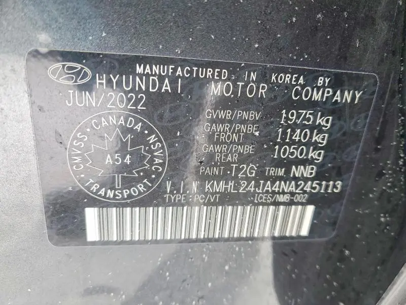 2022 HYUNDAI SONATA SE  