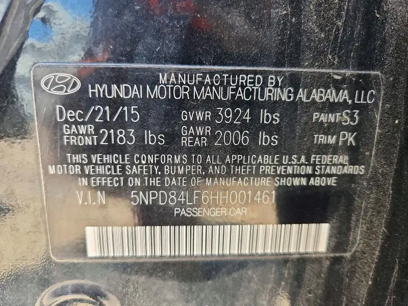 2017 HYUNDAI ELANTRA SE  