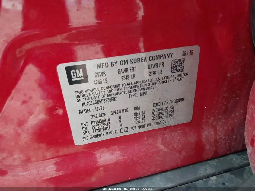 2015 BUICK ENCORE LEATHER