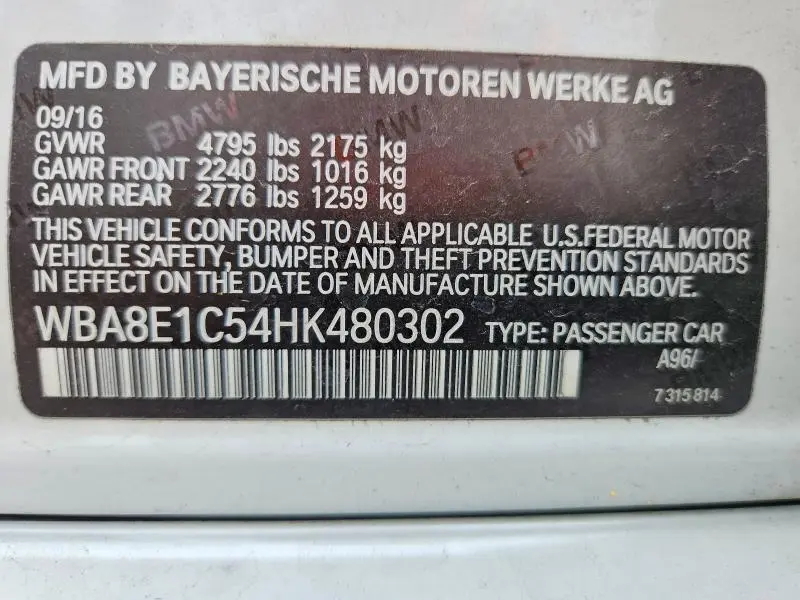 2017 BMW 330E   