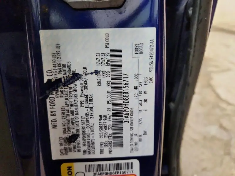 2014 FORD FUSION SE  