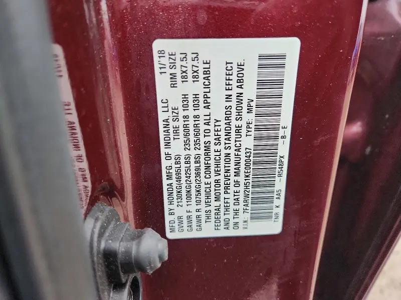 2019 HONDA CR-V EX  