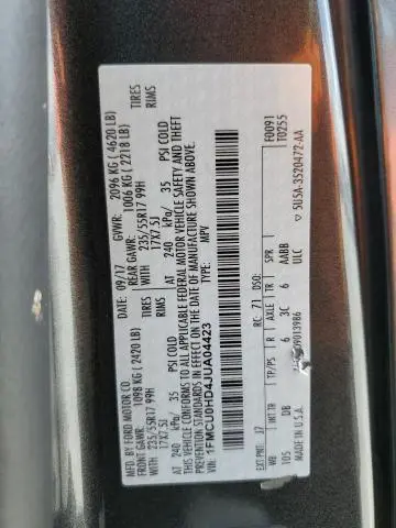 2018 FORD ESCAPE SEL  