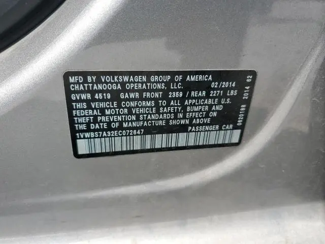 2014 VOLKSWAGEN PASSAT SE  