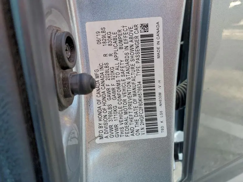 2019 HONDA CIVIC SPORT  