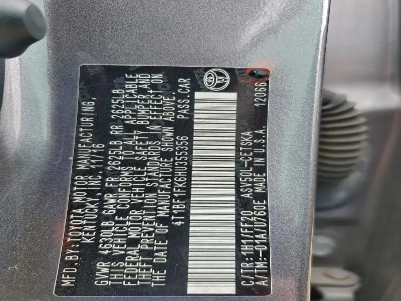 2017 TOYOTA CAMRY LE  