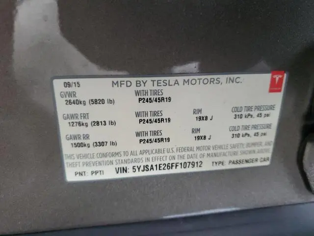 2015 TESLA MODEL S   