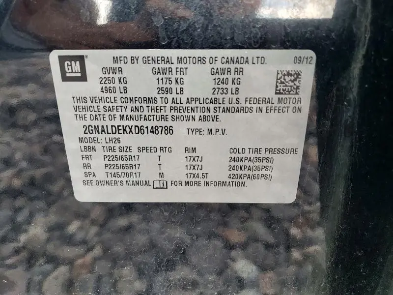 2013 CHEVROLET EQUINOX LT  