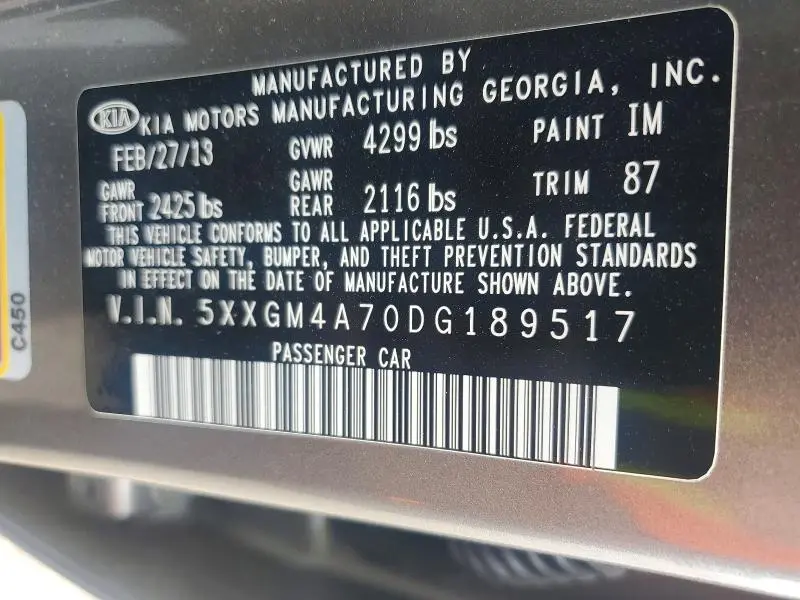 2013 KIA OPTIMA LX  