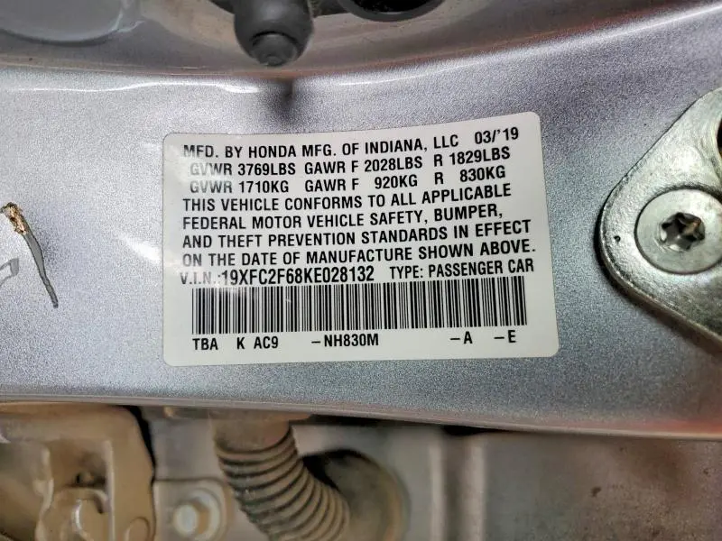 2019 HONDA CIVIC LX  