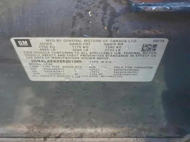 2014 CHEVROLET EQUINOX LS  