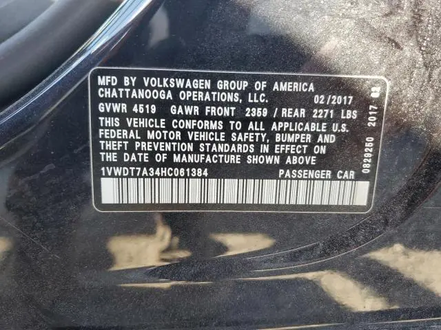 2017 VOLKSWAGEN PASSAT R-LINE  