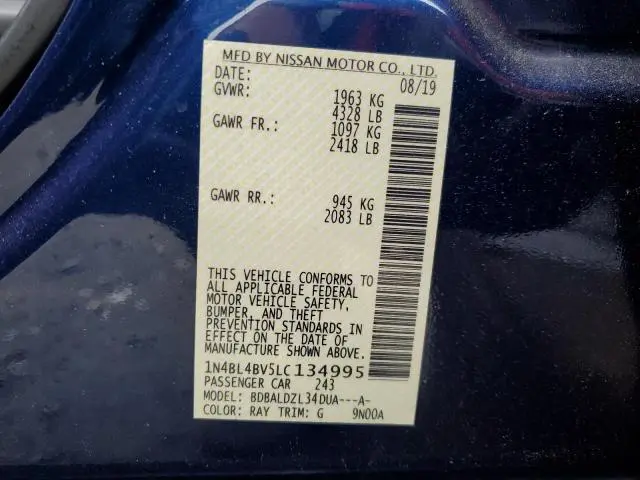 2020 NISSAN ALTIMA S  