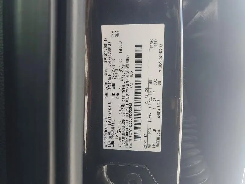 2018 FORD F150 SUPERCREW  