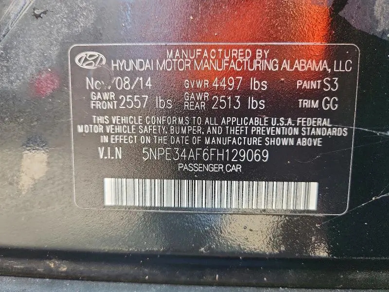 2015 HYUNDAI SONATA LIMITED  