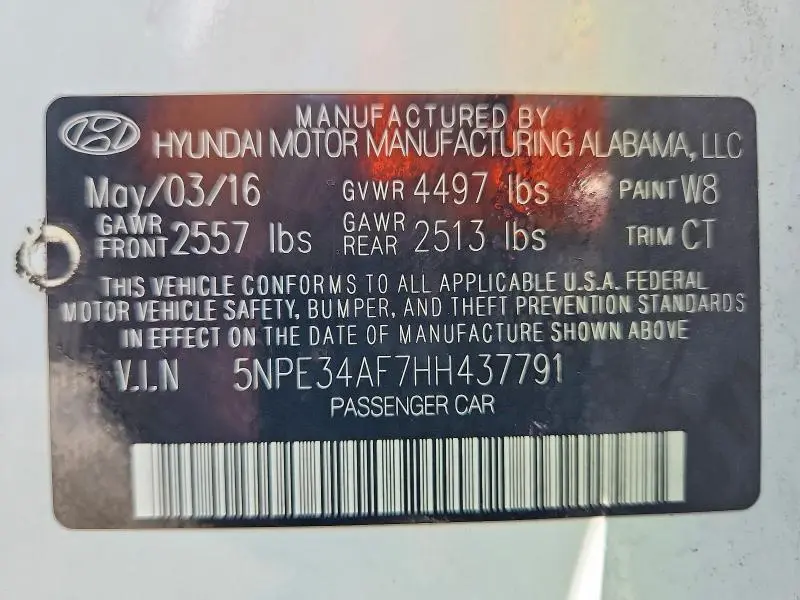 2017 HYUNDAI SONATA SPORT  