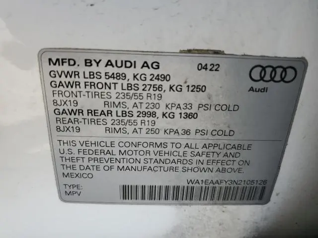 2022 AUDI Q5 PREMIUM PLUS 45  