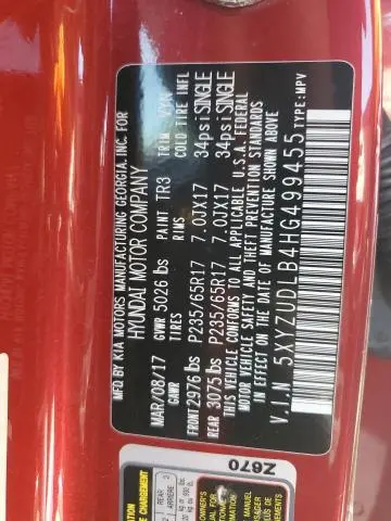 2017 HYUNDAI SANTA FE SPORT   