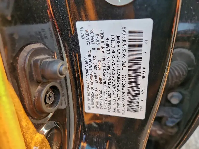 2015 HONDA CIVIC EXL  