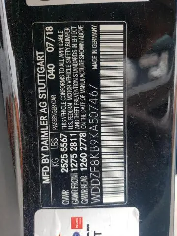 2019 MERCEDES-BENZ E 63 AMG-S 4MATIC