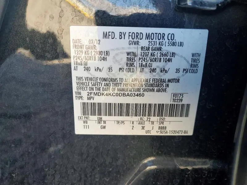 2013 FORD EDGE LIMITED  