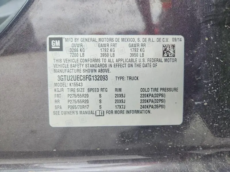 2015 GMC SIERRA K1500 SLE  