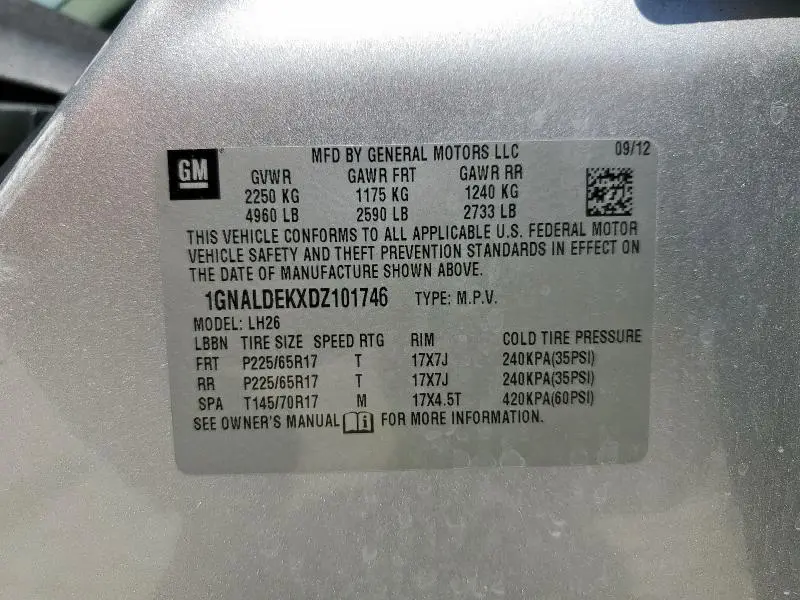 2013 CHEVROLET EQUINOX LT  