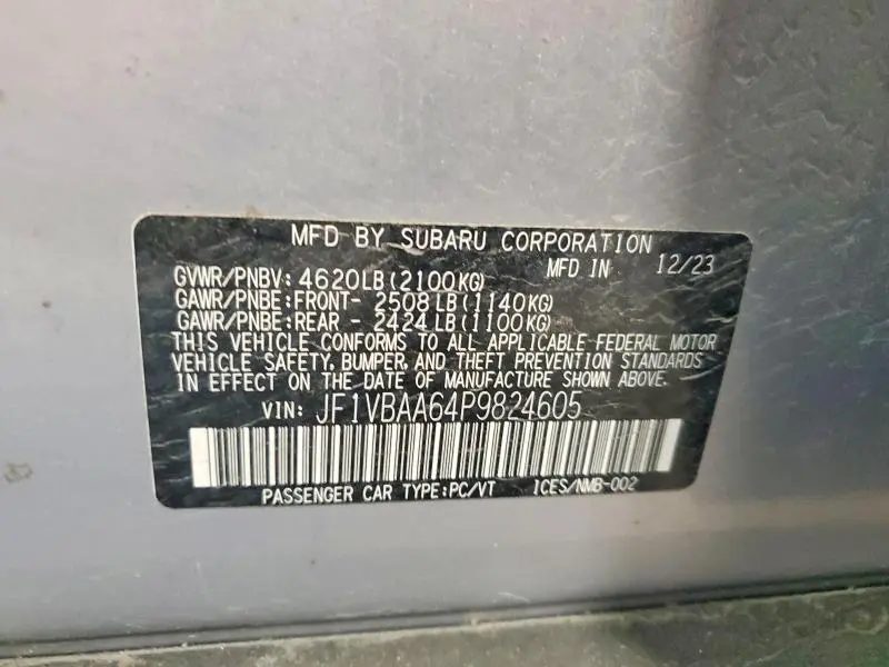 2023 SUBARU WRX   