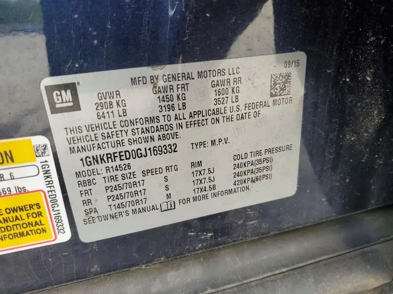 2016 CHEVROLET TRAVERSE LS  