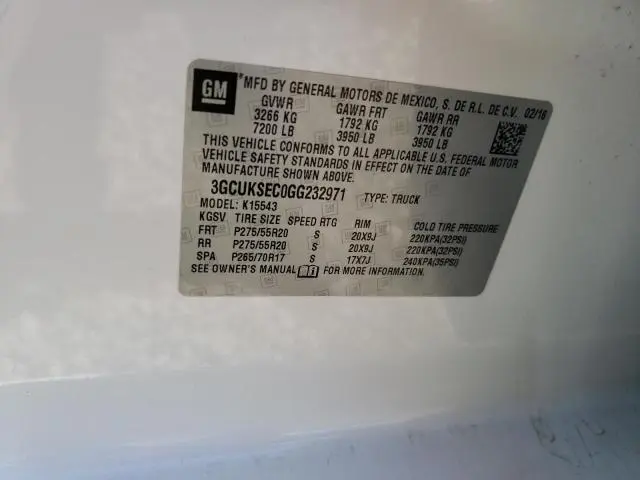 2016 CHEVROLET SILVERADO K1500 LTZ  