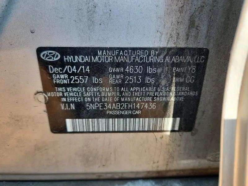 2015 HYUNDAI SONATA LIMITED 2.0T  