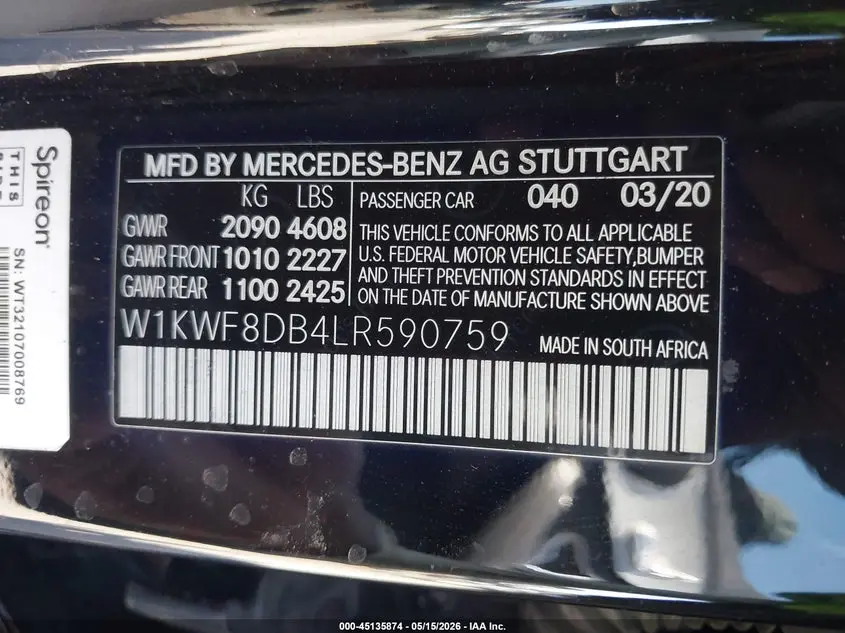 2020 MERCEDES-BENZ C 300  