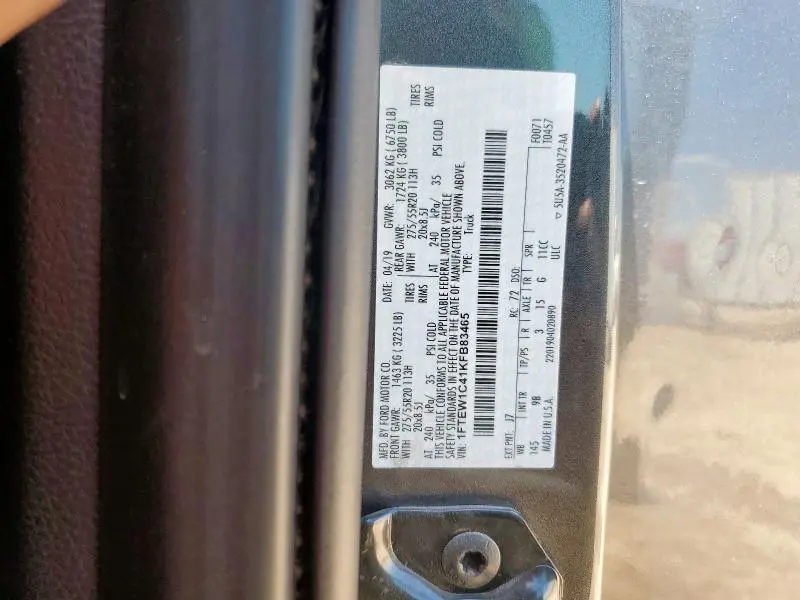 2019 FORD F150 SUPERCREW  