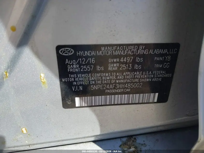 2017 HYUNDAI SONATA  