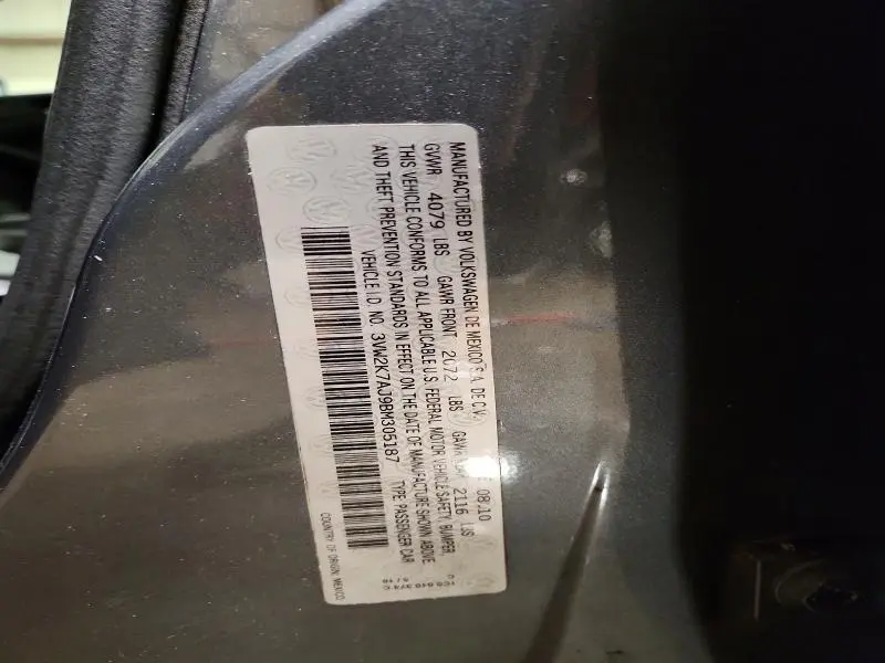 2011 VOLKSWAGEN JETTA BASE  