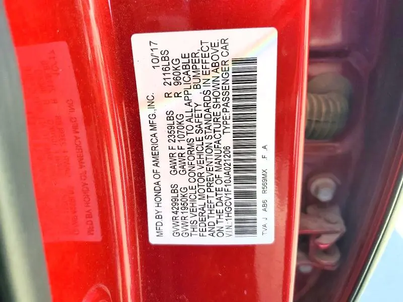 2018 HONDA ACCORD LX  